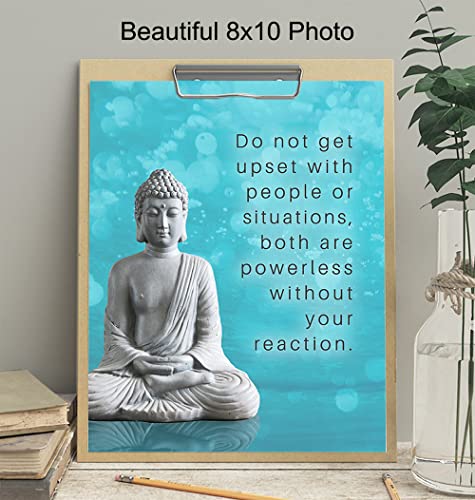 Buddha Decor - Zen Wall Art - Meditation Picture Print Home Decoration For Spa, Living Room, Yoga Studio, Bedroom - Inspirational New Age Quote Saying - Gift For Women, Buddhism Fan, Buddhist - 8X10 #TOP3