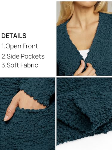 Image of MEROKEETY Women's Long Sleeve Soft Chunky Knit Sweater Open Front Cardigans Outwear Coat