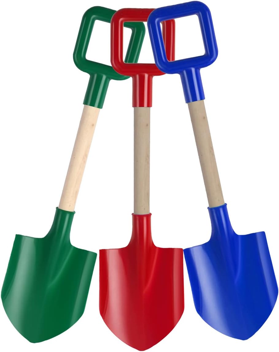 Holady 3 Pack 16.5" Wooden Shovels for Kids Sand Shovels