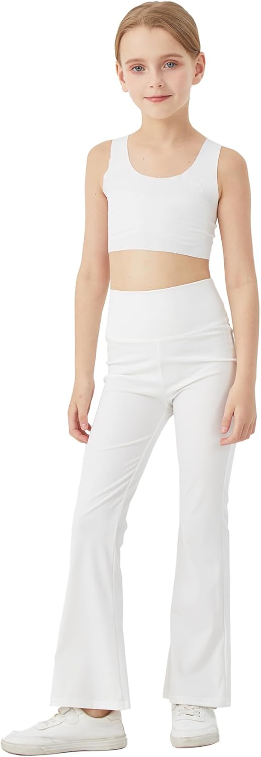 Danzcue Girls High Waisted Leggings Kids Yoga Pants Athletic Activewear Youth Bell Bottoms Casual Pants - Image 7