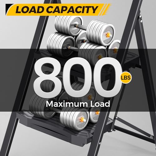 KINGRACK 2 Step Ladder, Folding Step Stool with Wide Anti-Slip Pedal and Handrails, Portable Lightwight Household Ladder, 800LBS Sturdy Steel Ladder, for Your Kitchen, Pantry, Closets, Office Use - Thumbnail 4