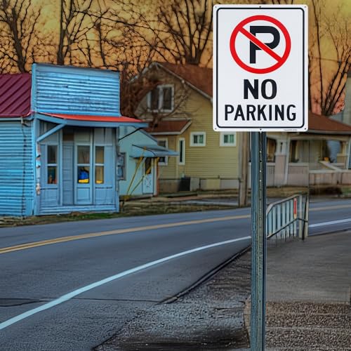 4 Pack No Parking Sign, 14\" x 10\" .040 Rust Free Aluminum – Reflective, UV Protected and Weatherproof - Thumbnail 5