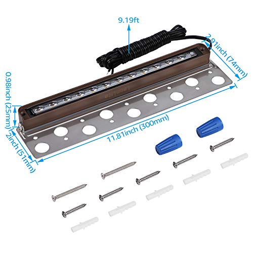 Leonlite 8-Pack 12 Inch Dimmable Led Hardscape Lighting 3-Way, 3W/5W/7W Retaining Wall Lights, Low Voltage Landscape Lights, 12V-24V Ac/Dc, Outdoor Paver Step Light, 3000K Warm White, Etl Listed #TOP5