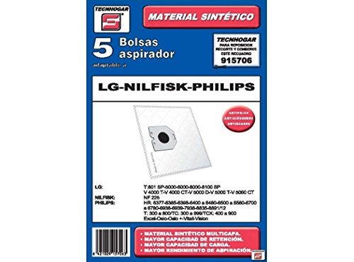 Tecnhogar 915706 Bolsa aspirador, Blanco
