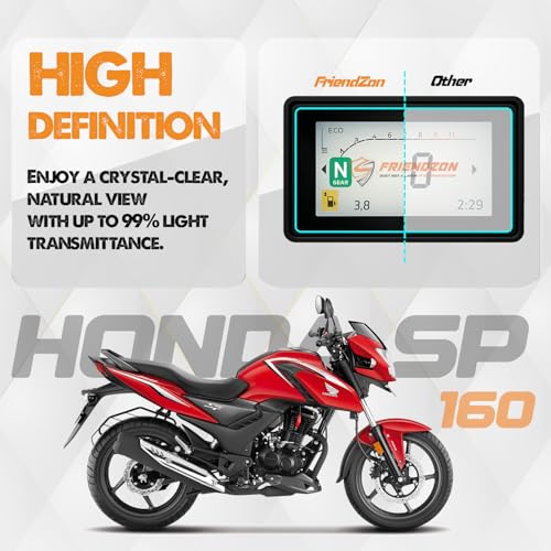 Image of FriendZon 9H Screen Guard for Honda SP 160 2025 || TFT Digital Display Instrument Cluster Protector || Anti Scratch || Anti Fingerprint || Water Resistant || HD Clear [Not Tempered Glass] (Pack of 1)