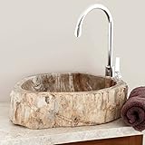 Aufsatz-Waschbecken aus versteinertem Holz - 6