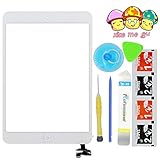 XIAO MO GU(TM) iPad Mini& iPad Mini 2nd Touch Screen Digitizer Complete Assembly with IC Chip & Home Button Replacement White(Adhesive + Tool Kit Included)