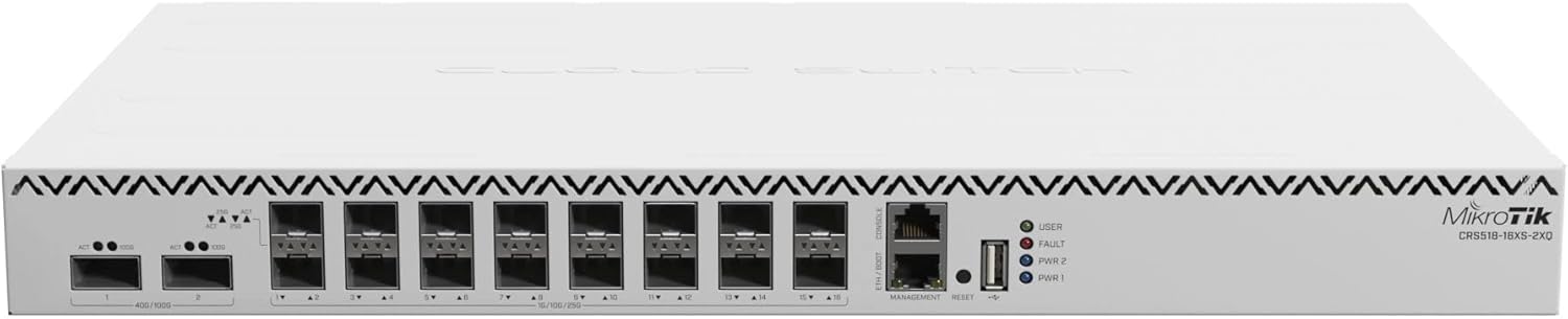 MikroTik CRS518-16XS-2XQ-RM Cloud Router Switch 650MHz 64MB QSFP28