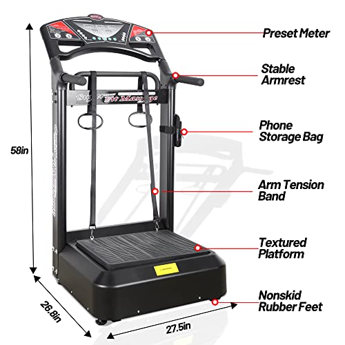 Ps Vibration Plate Exercise Machine, Heavy Duty Recovery Whole Body Vibration Platform 400Bl Support For Weight Loss Toning Training Home Gym Equipment #TOP3