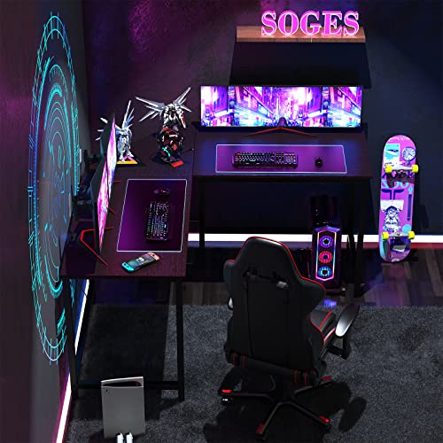 L Shaped Desk Computer Corner Desk, L-Shaped Gaming Desk, Large Home Office Desk Sturdy Writing Desk Writing Workstation, Simple Modern Gaming Table Desk, Black #TOP4