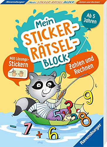 Preisvergleich Produktbild Ravensburger: Mein Stickerrätselblock: Zahlen für Kinder ab 5 Jahren - spielerisch rechnen lernen mit lustigen Übungen und Sticker-Spaß für die Vorschule