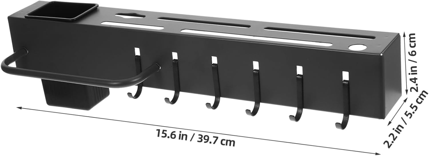 Wall-Mounted Kitchen Cutter Rack Hooks - Easy Install Space-Saving Knife & Chopstick Organizer in Gunmetal Grey for Efficient Storage & Clutter-Free Cooking