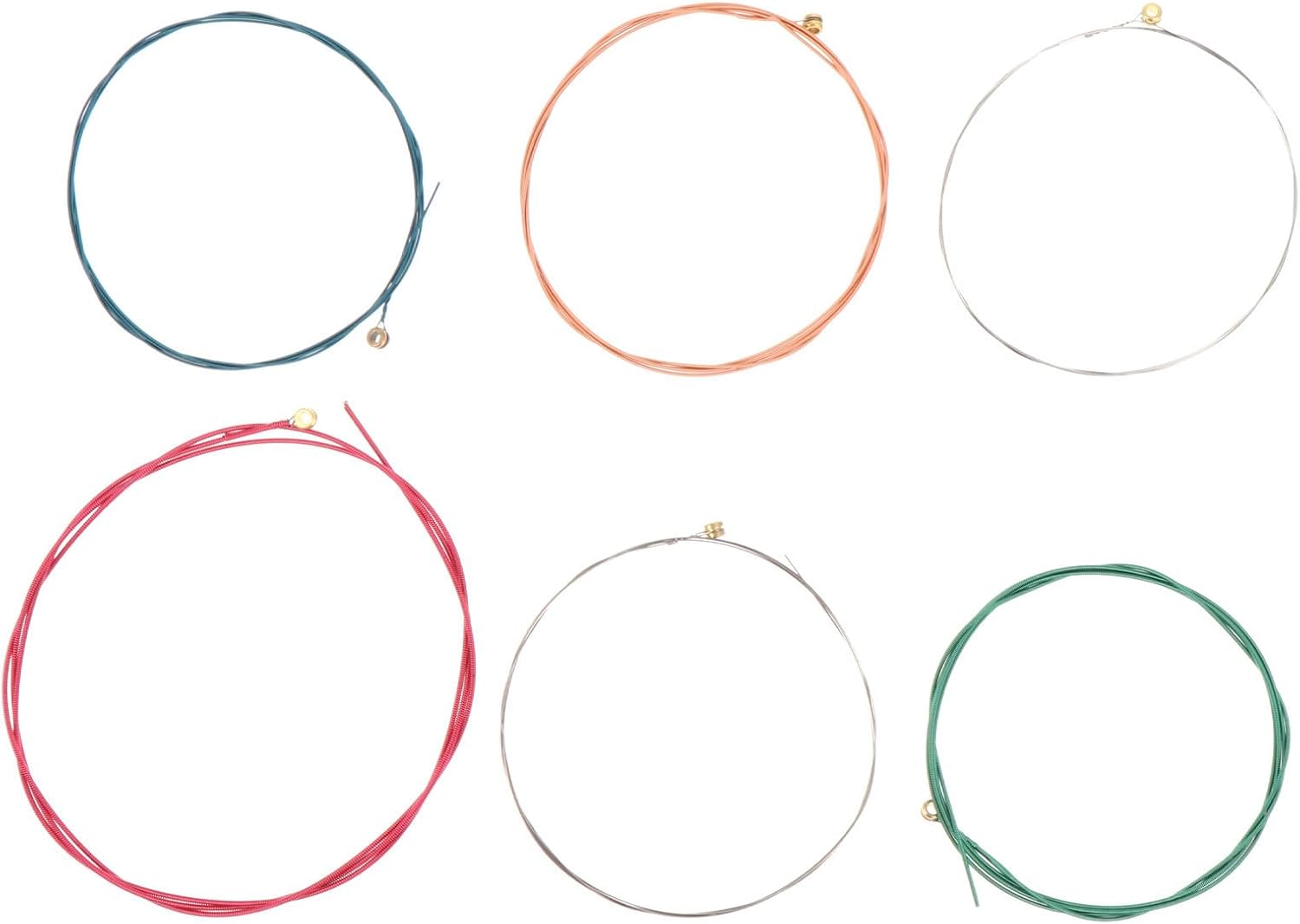6pcs Colorful Guitar String Set, Steel Replacement Strings