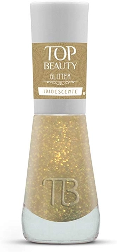 Esmalte New Top Beauty 9Ml Glitter - 102 - Iridescente, Top Beauty