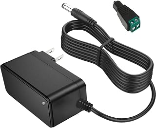 12V DC Power Supply 1A 12W Adapter [4.6ft] DC 12V Power Cord with 5.5x2.5mm Tip for LED Light Strips Security Camera System CCTV Routers Speakers