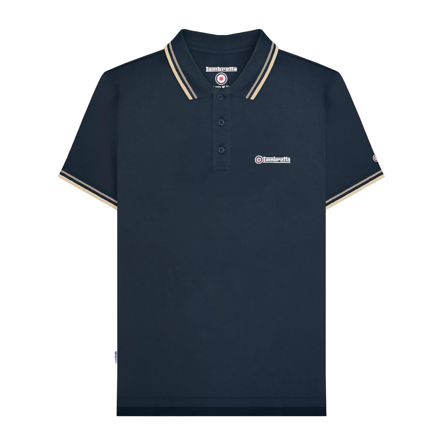 Lambretta Men's Navy Twin Tipped Polo Shirt - 4XL
