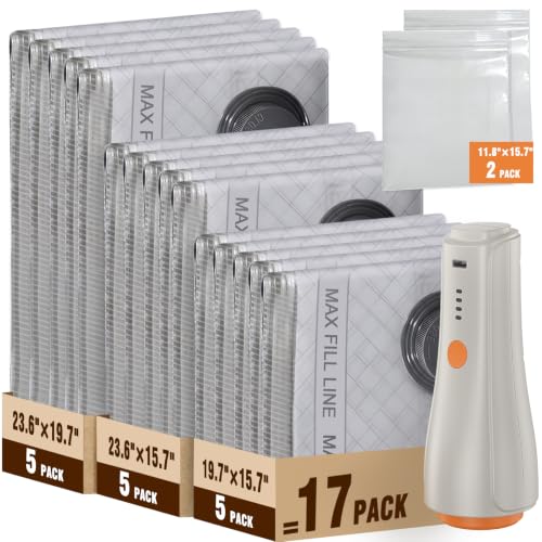 QcoQce Vacuum Seal Bags for Clothing with Rechargeable Electric Pump