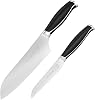 SHI BA ZI ZUO Chef Knife Set 2 PCS Kitchen Knives with Anti-Slip Stanless Steel Handle Japanese Cooking Knife for Paring Cutting