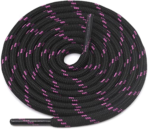 Image of GRAH SANGRAH Shoelaces for Hiking Shoes, Outdoor Walking Sneakers, Outdoor Hiking, Climbing, Basketball, Work Boot, Running, Sport Shoes (120 Cm /48 Inch, Black Purple)