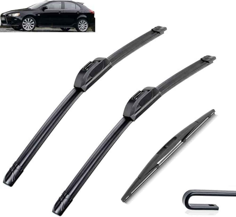 XYUASDGB Premium Exact Fit Windscreen Wiper Blades for Mitsubishi Lancer Hatchback Sportback 2008 2009-2012 Durable Natural Rubber Easy Fit for a Quiet and Streak Free Wipe