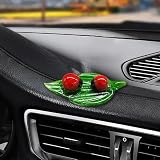 Craedli Mini Green Leaf Glass Ladybug Car Dashboard Decorations, Funny Insect Self-Adhesive Car Rearview Mirror Ornaments, Cute Auto Interior Figurine Accessory for Home Garden Office(Ladybug)