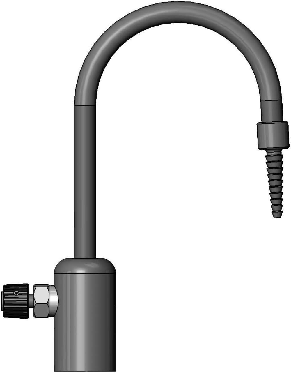 T&S Brass BL-9505-02 Single Control Grey PVC Rigid Gooseneck Serrated Tip Faucet with 1/2-Inch NPT Female Inlet