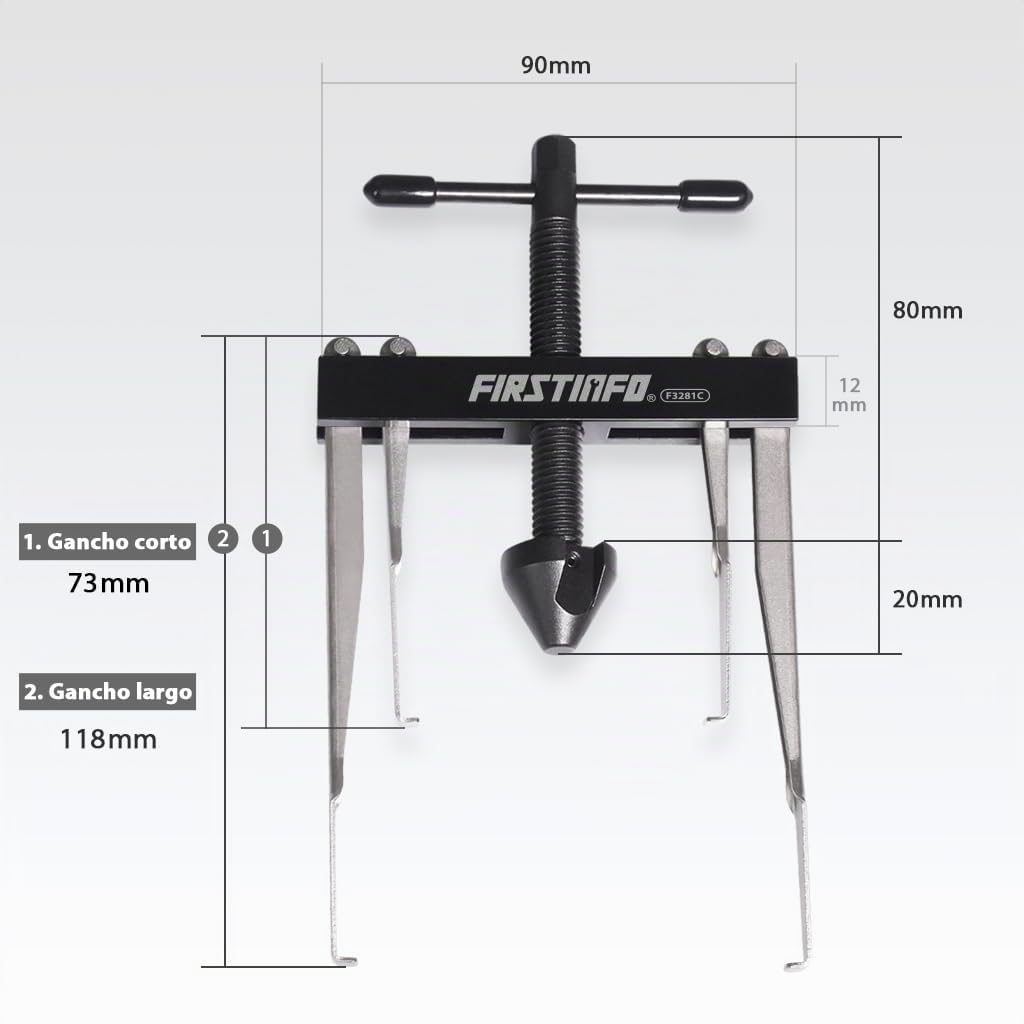 FIRSTINFO F3281C | Extractor de retenes para cigüeñal y árbol de levas con 2 Pares de Ganchos