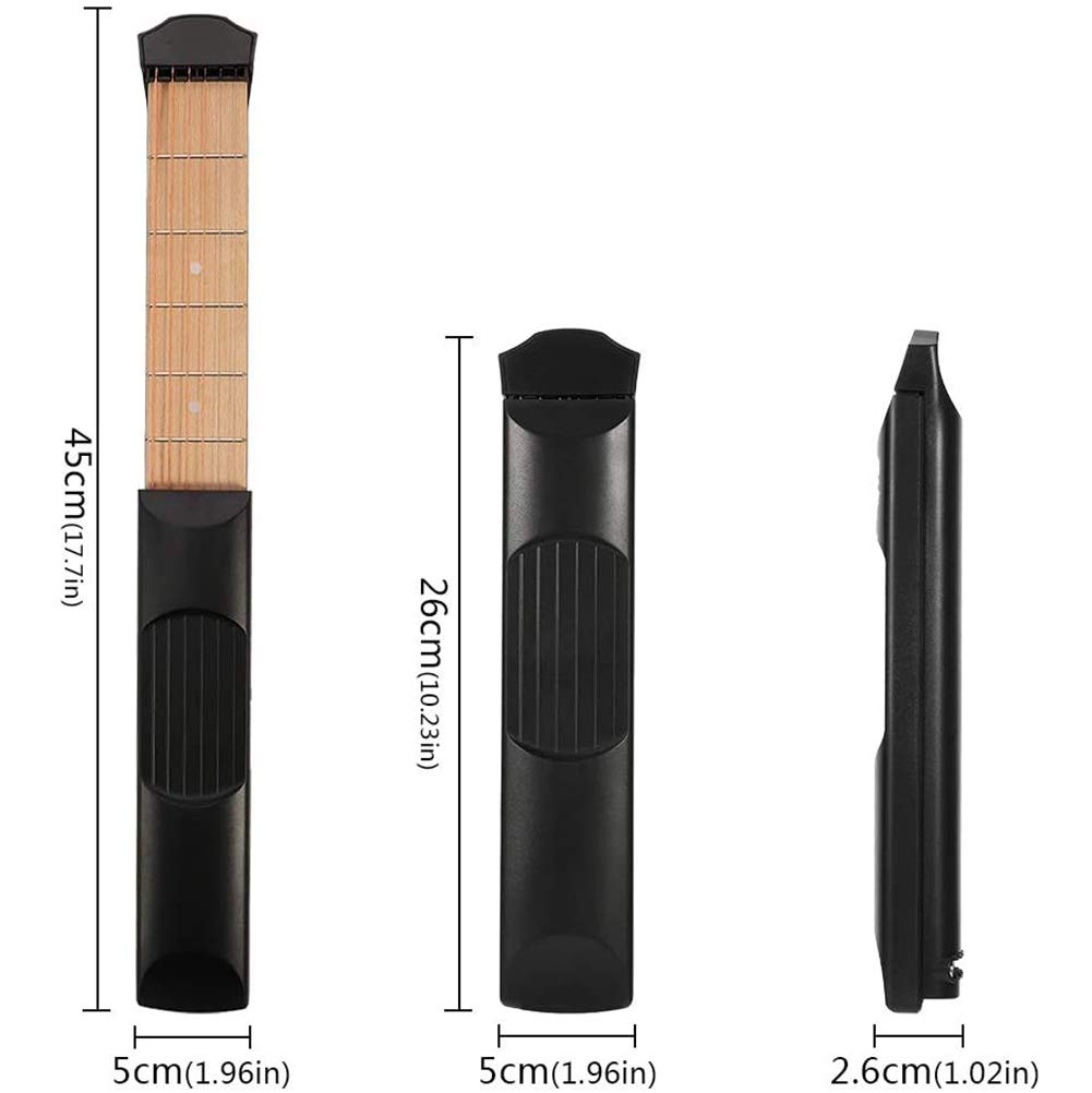 VGEBY Pocket Guitar, Tragbare Gitarre Übung Gerät Akkord Finger Übung