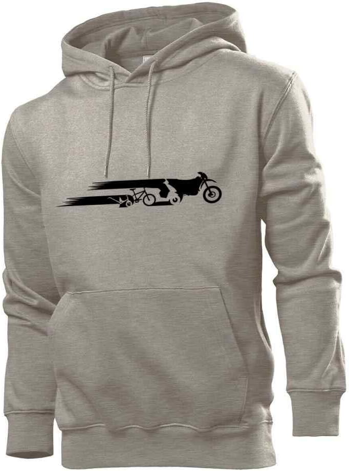 Generisch Enduro Evolution – Felpa Con Cappuccio Uomo – Grigio Scuro Mélange – Taglia S