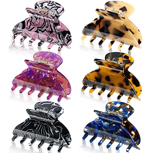 Lot de 6 pinces à cheveux en celluloïd motif léopard pour fille