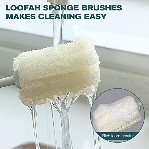 Bedelite Water Baby Bottle Brush Cleaner, Long Handle Sponge Cleaning Brush, Bottle Cleaner Brush With Straw Cleaner For Washing Baby Bottles, Glasswares, Narrow Cup, Blue, 1 Pack #TOP5