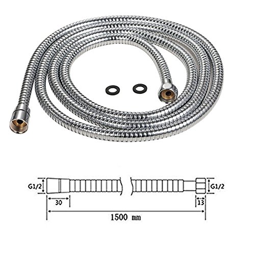 Chrome Vintage Handheld Shower Spray With 59Inch Flexible Hose High Flow Antique Shower Head Replacement No Wand Holder, Homedec Retro Round Telephone Shape Brass Handheld With Ceramic Handle #TOP4