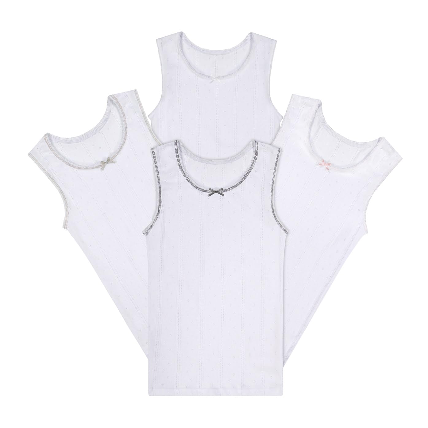 Buyless Fashion Tank Tops for Girls- Sleeveless Cami Tanks Cotton Undershirts for Dance Gymnastics Kids Toddler Size (4 Pack)