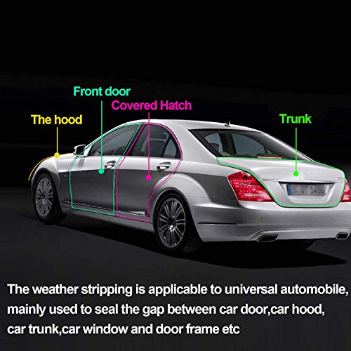 32FT Universal Car Weather Stripping, Self Adhesive Automotive Door Rubber Weather Draft Seal Strip for Car Window Door Engine Cover Noise Insulation - Thumbnail 3