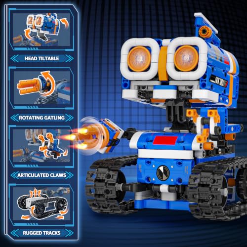 Demkia 5in1 STEM Robot Building Kit, 560 PCS APP/Remote Control Mech RC Robotics for Kids Ages 8-12, Science Kit Coding Robots Toy Set, Birthday Gifts for Boys Age 8-14+ - Image 4