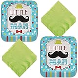 Mustache Party Supplies - Little Man Birthday and Baby Shower Paper Dinner Plates and Lunch Napkins (Serves 16)