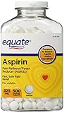 Equate Aspirin 325 mg, Original Strength, 500 Coated Tablets, Pain Reliever (Compare to Bayer)