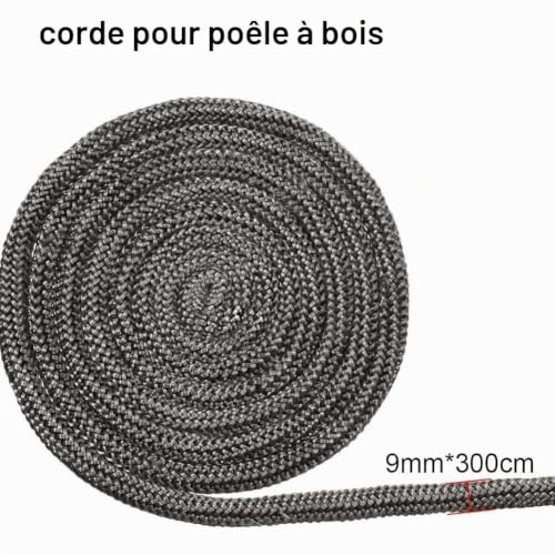 SPORTARC Joint de porte de poêle à bois, corde de poêle de 9 mm, joint rond en fibre de verre 3 mètres – vue 5