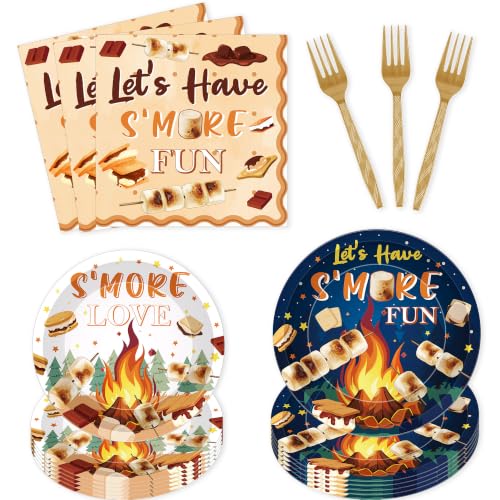 96 Pcs Smores Party Supplies Kit