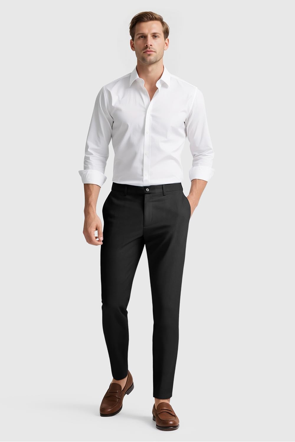 GINGTTO Mens Dress Pants Slim Fit Stretch Chino Pants for Men
