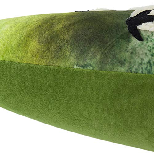 Oiseauvoler Decorative Throw Pillow Cover Sheep Craft Abstract Animal Square Accent Pillow Case Cushion Cover For Sofa Couch Farmhouse Home Decor 18X18 Inch Green #TOP4