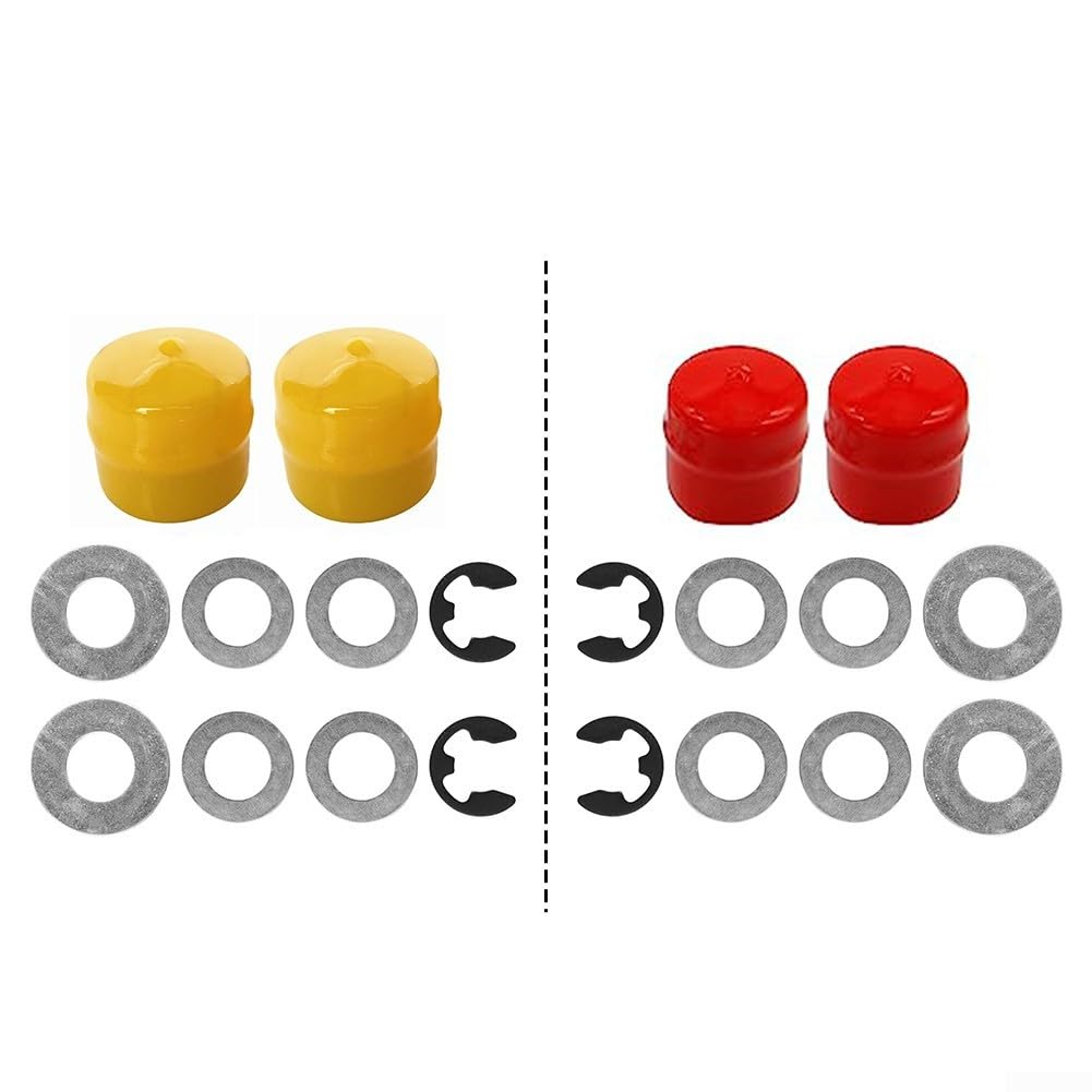 Kit de bujes de rueda delantera 9040H para cortacéspedes Craftsman sustituye a 532188967 532121749 121749X, juego de accesorios de eje de metal con clips electrónicos (amarillo)