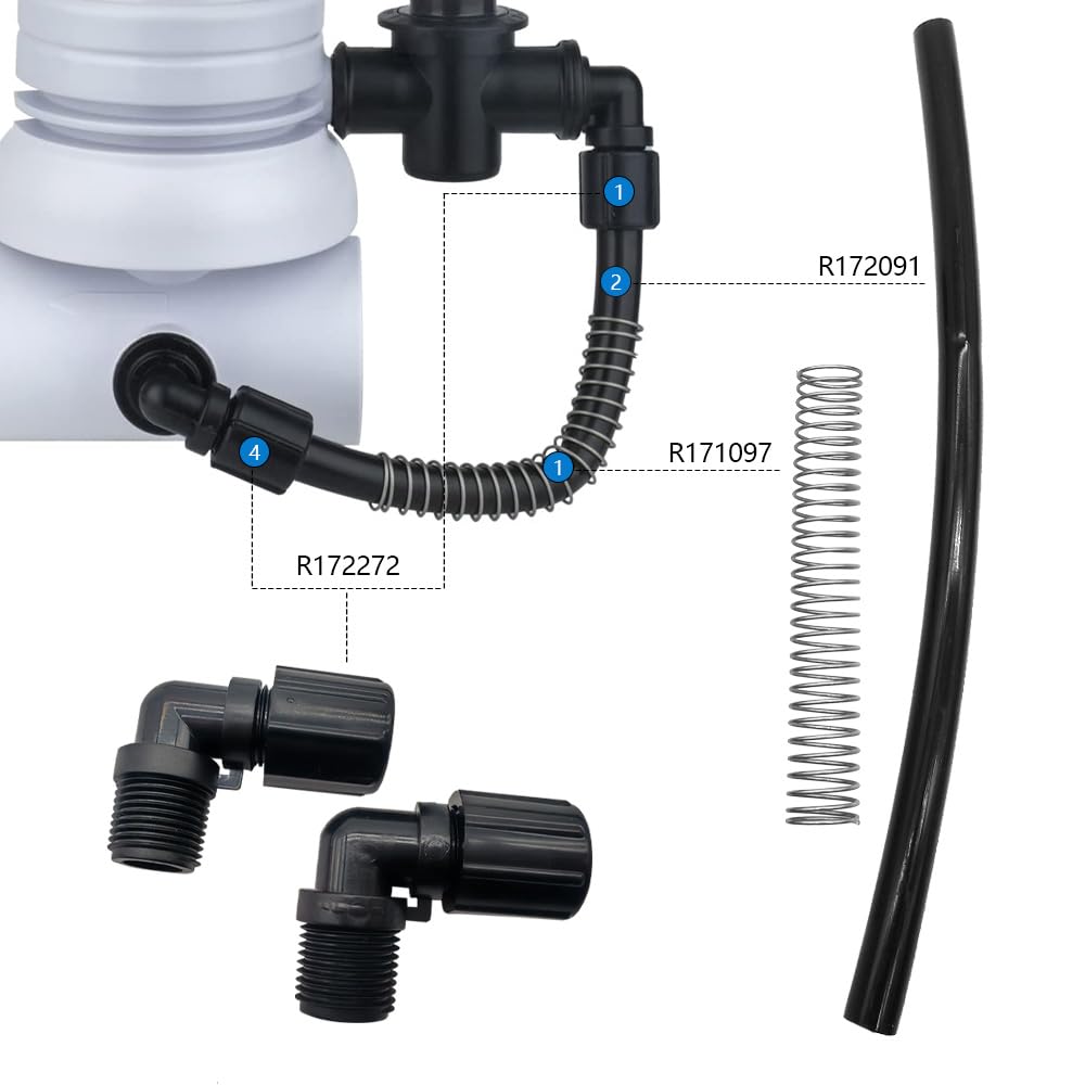 Etotel Ersatzrohr Für Pentair Rainbow Chlor-Feeder Modelle 320 & 322 – 2er Set, Schwarz, 19 Cm Lang