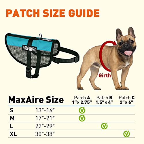 Dogline 30"-38" Maxaire Mesh Vest For Dogs And 2 Removable Nose Work Patches, X-Large, Turquoise #TOP4