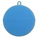 Hmilydyk alimentaire Vaisselle Brosse Multipurpose Coque en silicone Plat antiadhésif éponges à récurer pour lavage de cuisine Pot Pan Dish Bol, fruits et légumes, résistant à la chaleur Tapis bleu