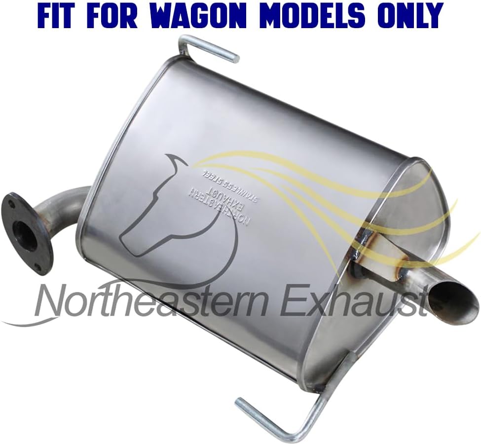 Exhaust Rear Pair of Muffler Compatible for 2005-2009 Subaru Outback 3.0L | Stainless Steel | Northeastern Exhaust | Free Gaskets Included | Automotive Replacement Part | Direct-Fit