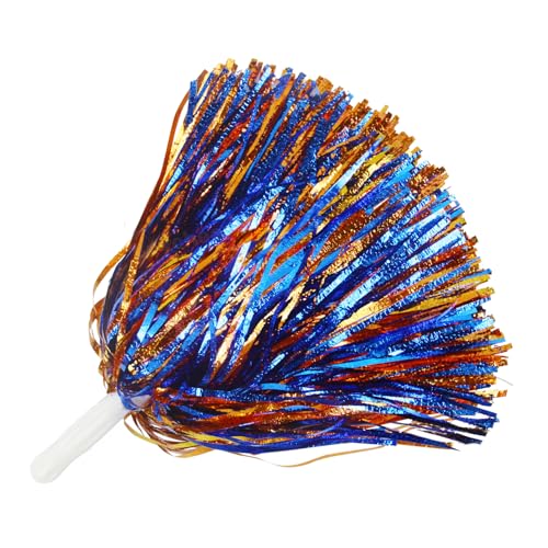 Lovecheer 24PCS Metallic Blue and Orange Pom Poms Cheerleading