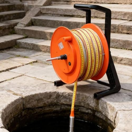 Medidor de nivel de agua profesional para pozos 10-300m medidor de profundidad de cinta de acero de alta precisión Sensor impermeable con indicador de zumbador led Herramienta de monitoreo de agua sub