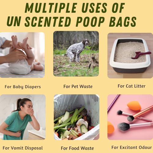 Image of Biodegradable Dog Poop Bags Rolls - Unscented, Compostable Trash Bag With Dispenser And Leash Clip - 16 Rolls of 240 Poop Bags for Dogs and Cat, Thick And Ideal Pet Waste Bags