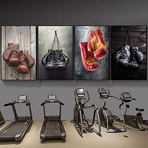 Toile inspirante boxe lot de 4 affiches motivation murale 15x20cm